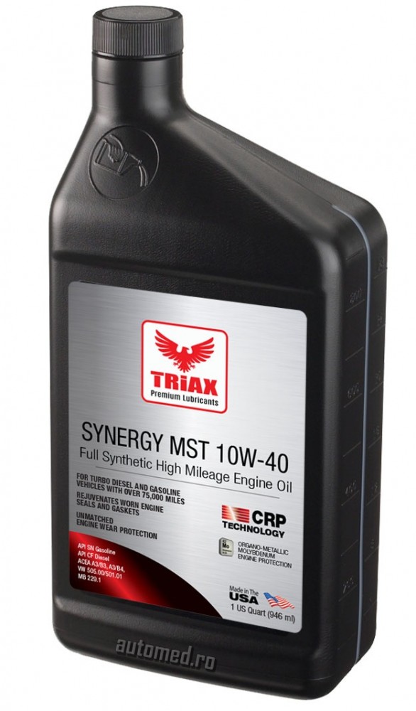 SINERGY MST 10W-40 FULL SYNTH. HIGH MILEAGE; 1Q (946mL)